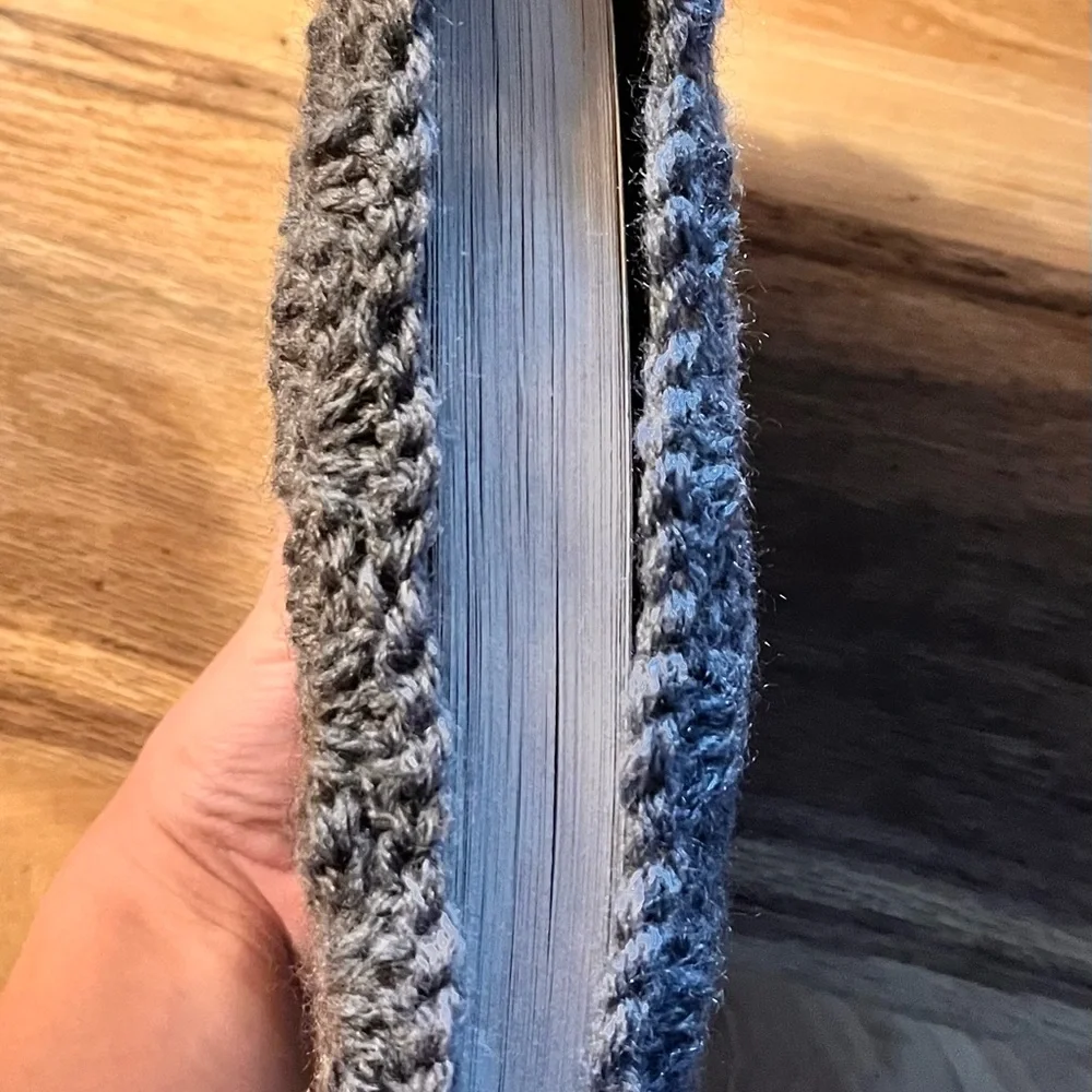 Handcrafted Gray Crocheted Book Cover